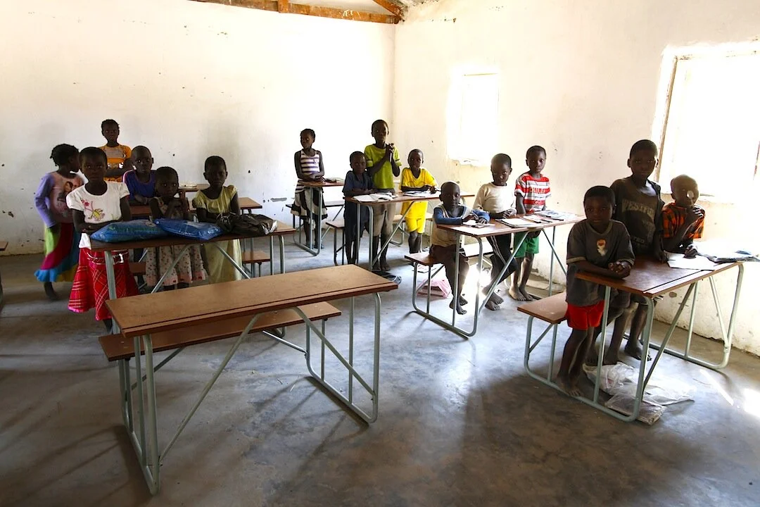 Schoolchildren in a classroom supported by the conservancy